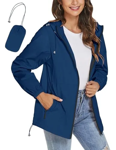 Lightweight Packable Raincoat Waterproof Rain Jackets Outdoor Hooded