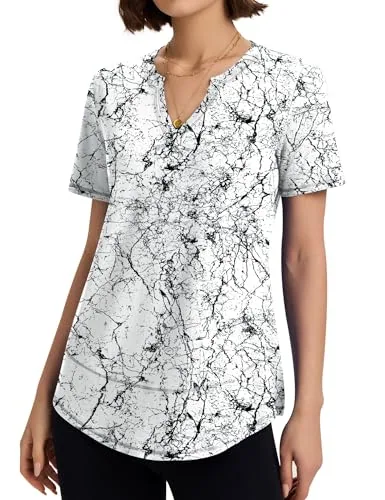 Women's Short Sleeve Workout Shirts Casual Yoga T-Shirt Soft Athletic Tee