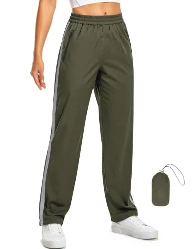 Womens Hiking Pants Packable Light Travel Trousers Rain Pant Army