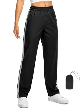 Packable Rain Pants for Women Outdoor Waterproof Hiking Pant Black