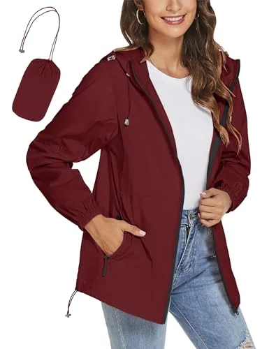 Rain Jackets for Women Waterproof Lightweight Outdoor Active Raincoat
