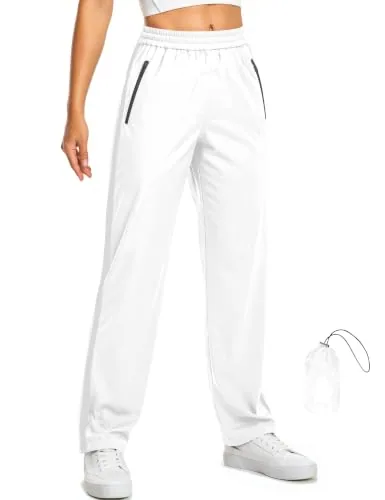 Women's Waterproof Overpants Outdoor Packable Hiking Pants White