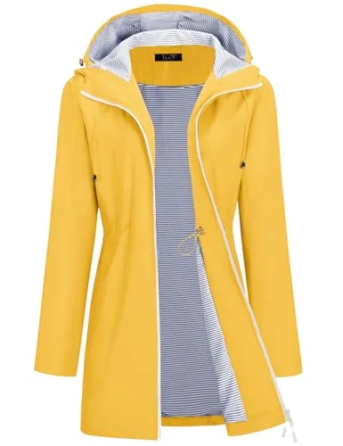 Waterproof Jackets Lightweight Rain Jacket Hiking Raincoats Yellow
